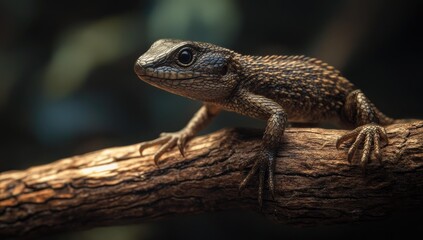 Obraz premium Lizard with claws on a branch.
