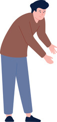 Man lifting up something. Carrying heavy object concept