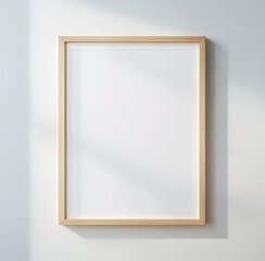 Obraz premium A photograph of a large wooden picture frame on the wall