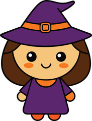 Funny Vector Halloween Witch with Pumpkin - Spooky and Playful Illustration