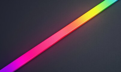Rainbow Gradient Line on Black Background