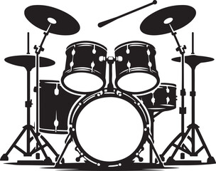 Drums silhouette and vector illustration