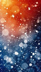 Obraz premium Abstract Defocused Orange And Blue Holiday Lights And Snowflakes Festive Christmas Background