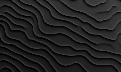 Fototapeta premium Abstract Black Wavy Texture Background