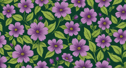 Fototapeta premium seamless pattern with pink flowers