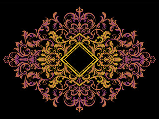 Vintage Classic Style Engraved Ornament Color Editable
