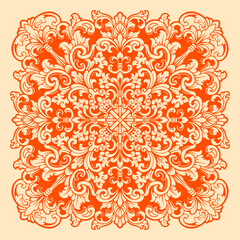 Vintage Classic Style Engraved Ornament Color Editable