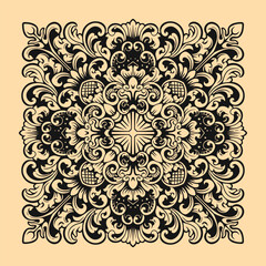 Vintage Classic Style Engraved Ornament Color Editable