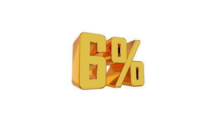 golden number 20% percent png isolate in transparent
