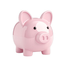 Fototapeta premium A cute pink piggy bank, perfect for saving money. Ideal for financial themes, savings, and children's finance education. transparent background