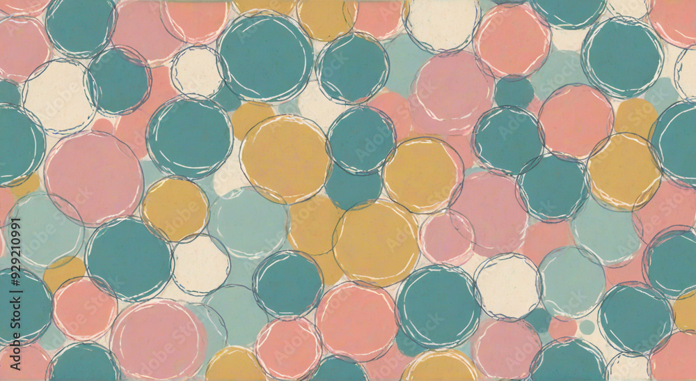 Wall mural seamless retro pattern with circles