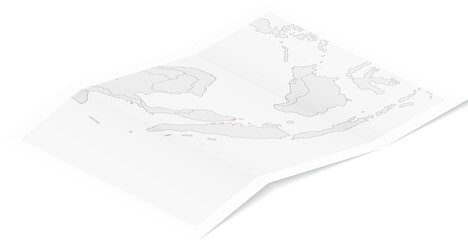 Isometric Map of Singapore with Flag