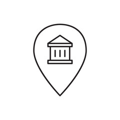 bank location icon design, isolated on white background, vector illustration