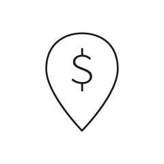 bank location icon design, isolated on white background, vector illustration