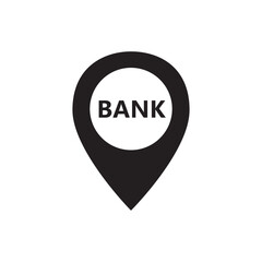 bank location icon design, isolated on white background, vector illustration