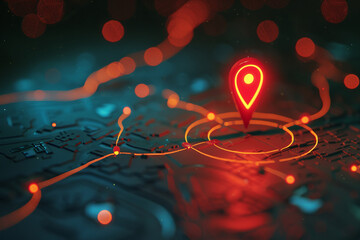 Bright red location markers, Idea for maps and navigation apps red map pointers symbols. Concept of goal, dream, end, picnic, victory