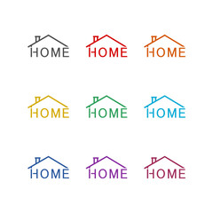 Home icon isolated on white background. Set icons colorful
