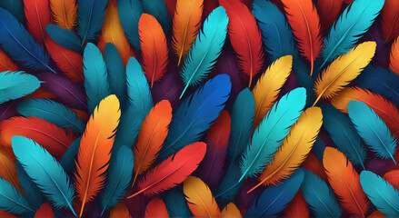 Obraz premium blue and yellow feathers