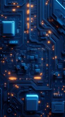 Fototapeta premium Modern circuit board showing futuristic technology glowing