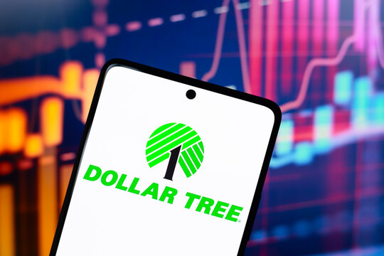 August 19, 2024, Paraguay. In this photo illustration, the Dollar Tree logo is displayed on a smartphone screen.