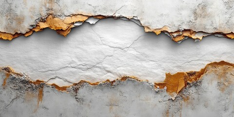 Obraz premium Cracked and Weathered Concrete Wall with Peeling Paint