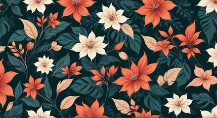 Fototapeta premium seamless pattern with flowers