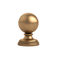A polished brass sphere on a pedestal, perfect for decorative elements or vintage displays in various settings. transparent background