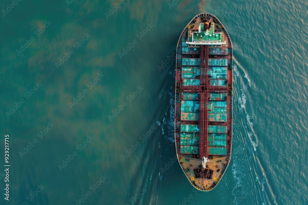 Poster A large container ship sailing in the open ocean