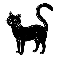 Black Cat with arched art vector