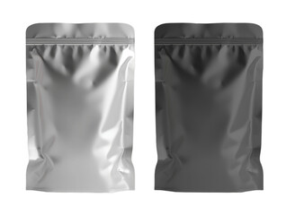 Pouch bag mockup, blank product package, 3D template. Stand up zipper plastic foil sachet or doypacks