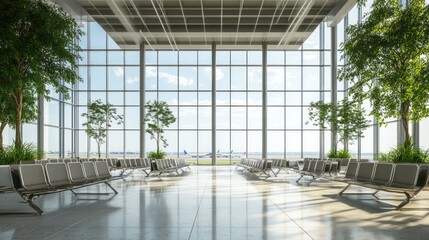 Airport Waiting Area with a View