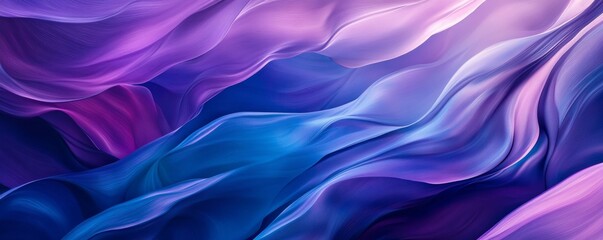 Fototapeta premium Abstract background forming flowing purple blue fabric waves