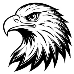 Eagle head silhouette art vector