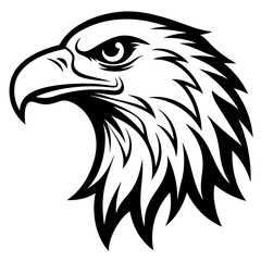 Eagle head silhouette art vector