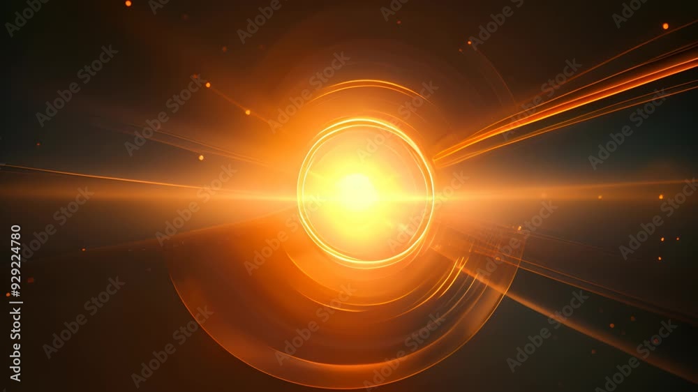 Aufkleber light flare in the dark space. abstract background with shiny lens glare effect