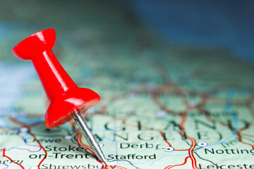 Stafford, England pin on map