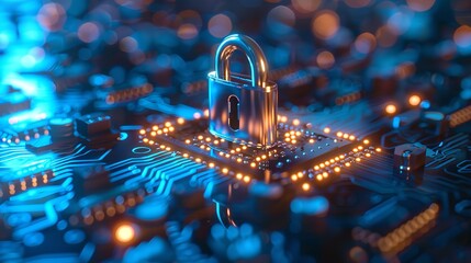 Lock icon showing secure data, privacy, end to end encryption, Cybersecurity