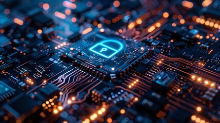 Lock icon showing secure data, privacy, end to end encryption, Cybersecurity