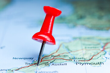 Truro, Cornwall, England pin on map