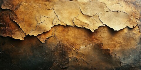 Fototapeta premium Cracked and Weathered Golden Wall Texture