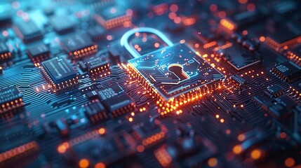 Lock icon showing secure data, privacy, end to end encryption, Cybersecurity