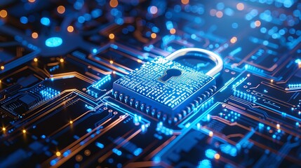 Lock icon showing secure data, privacy, end to end encryption, Cybersecurity