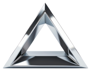 PNG Modern metallic triangular geometric shape