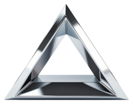 PNG Modern metallic triangular geometric shape
