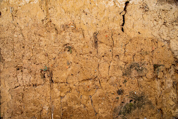 Structure of freshly laid uneven cement plaster. Building process.