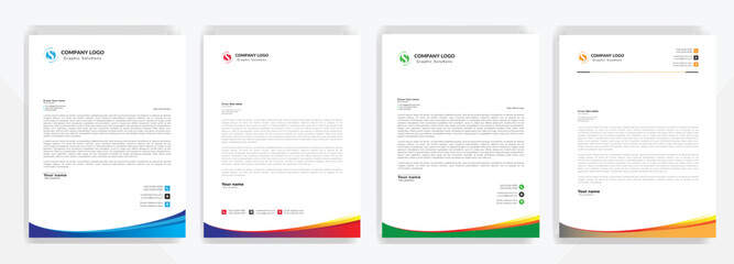 Modern corporate letterhead template design. Creative and Professional business letterhead design template . Letter head stationery layout vector design. Letterhead template in flat style design.