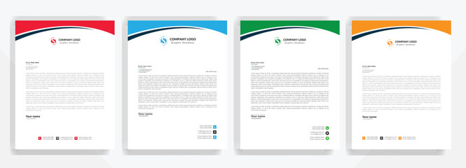 Modern corporate letterhead template design. Creative and Professional business letterhead design template . Letter head stationery layout vector design. Letterhead template in flat style design.