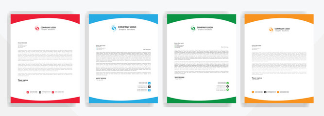 Modern corporate letterhead template design. Creative and Professional business letterhead design template . Letter head stationery layout vector design. Letterhead template in flat style design.