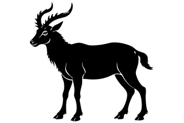 
silhouette of a markhor vector, markhor flat icon