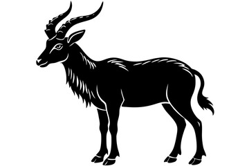 
silhouette of a markhor vector, markhor flat icon
